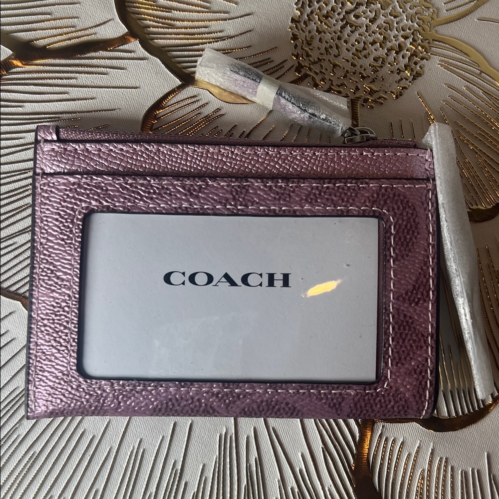 Coach Metallic Purple Pink Card Case - Picture 8 of 10